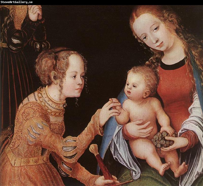 CRANACH, Lucas the Elder The Mystic Marriage of St Catherine (detail) fhg